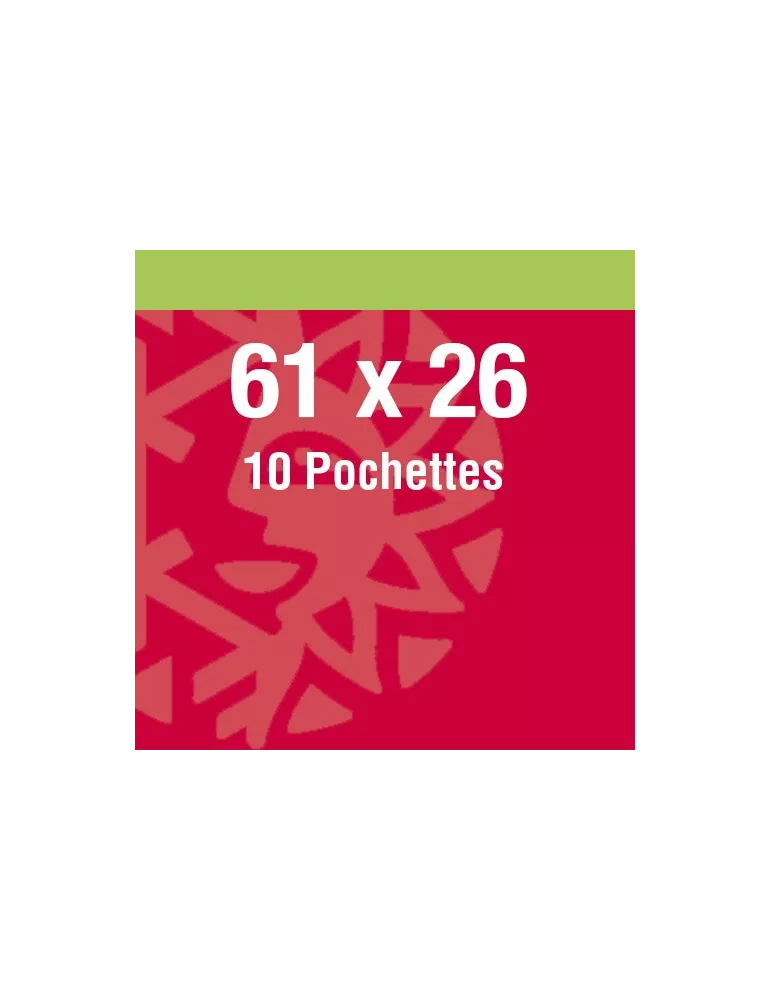 Pochettes simple soudure - Lxh:61x26mm (Fond noir)