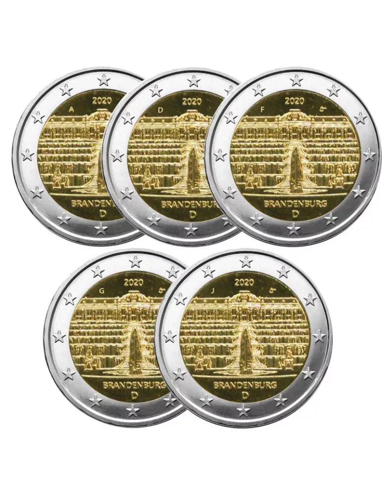 2 EURO COMMEMORATIVE 2020 : ALLEMAGNE - Presidence du BRANDEBOURG au Bundesrat (5 pièces)