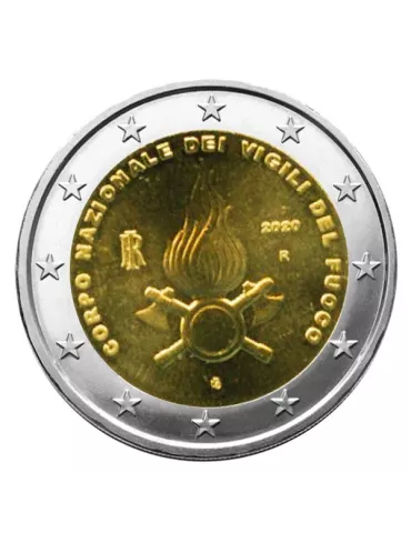 2 EURO COMMEMORATIVE 2020 : ITALIE (800 ANS DU CORPS DES SAPEURS POMPIERS)