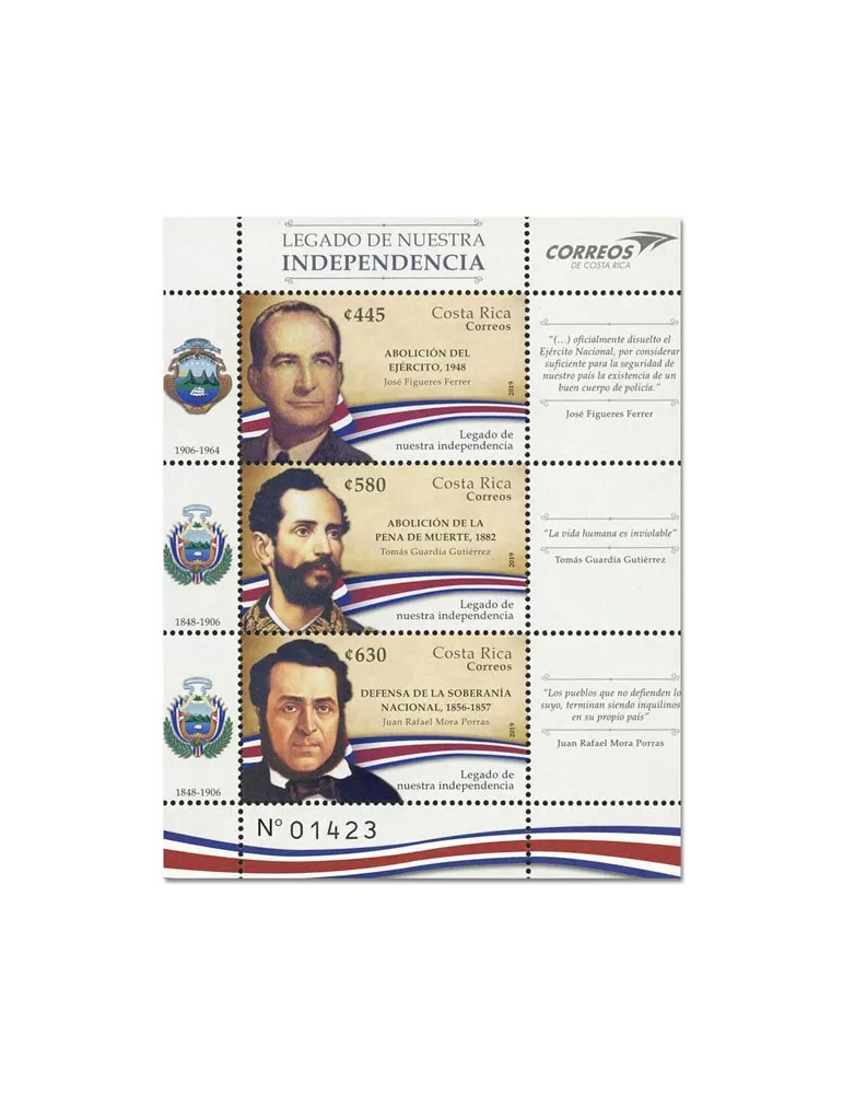 n° 1006/1008 - Timbre COSTA RICA Poste