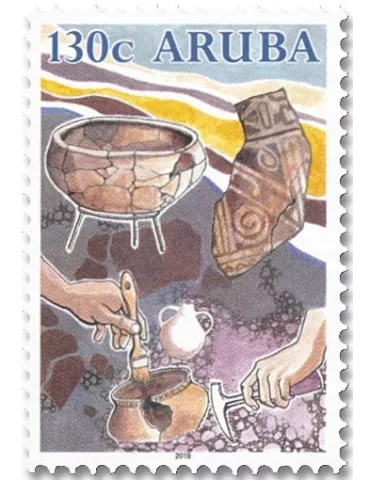 n° 1075/1078 - Timbre ARUBA Poste 2