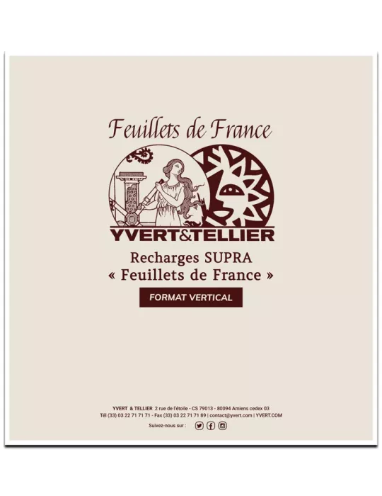 Pages verticales SUPRA FEUILLETS DE FRANCE : blanc avec cadre (x10)