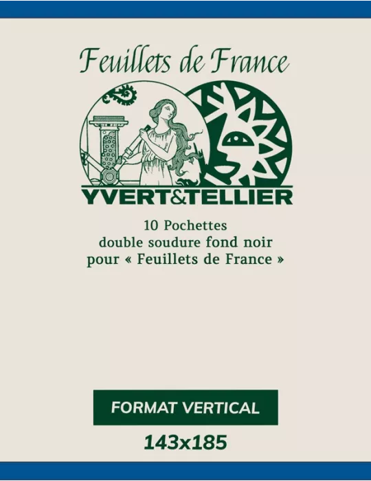 Pochettes double soudure - Lxh:143x185 mm (Fond noir)