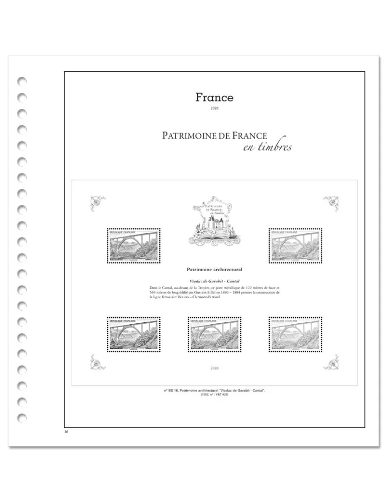 PATRIMOINE DE FRANCE EN TIMBRES SC : 2020 (JEUX AVEC POCHETTES)