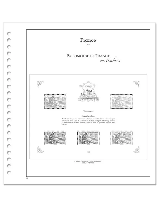 PATRIMOINE DE FRANCE EN TIMBRES SC : 2020 (JEUX AVEC POCHETTES)