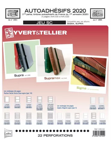 FRANCE AUTOADHESIFS SC : 2020 - 1ER SEMESTRE (JEUX AVEC POCHETTES)