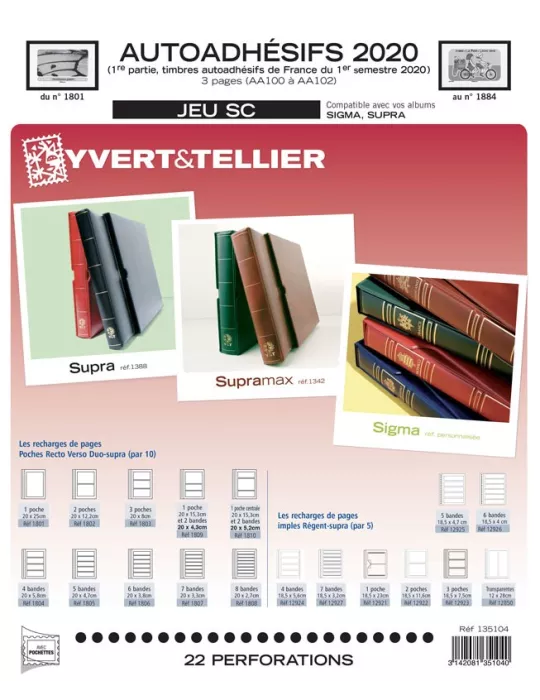 FRANCE AUTOADHESIFS SC : 2020 - 1ER SEMESTRE (JEUX AVEC POCHETTES)