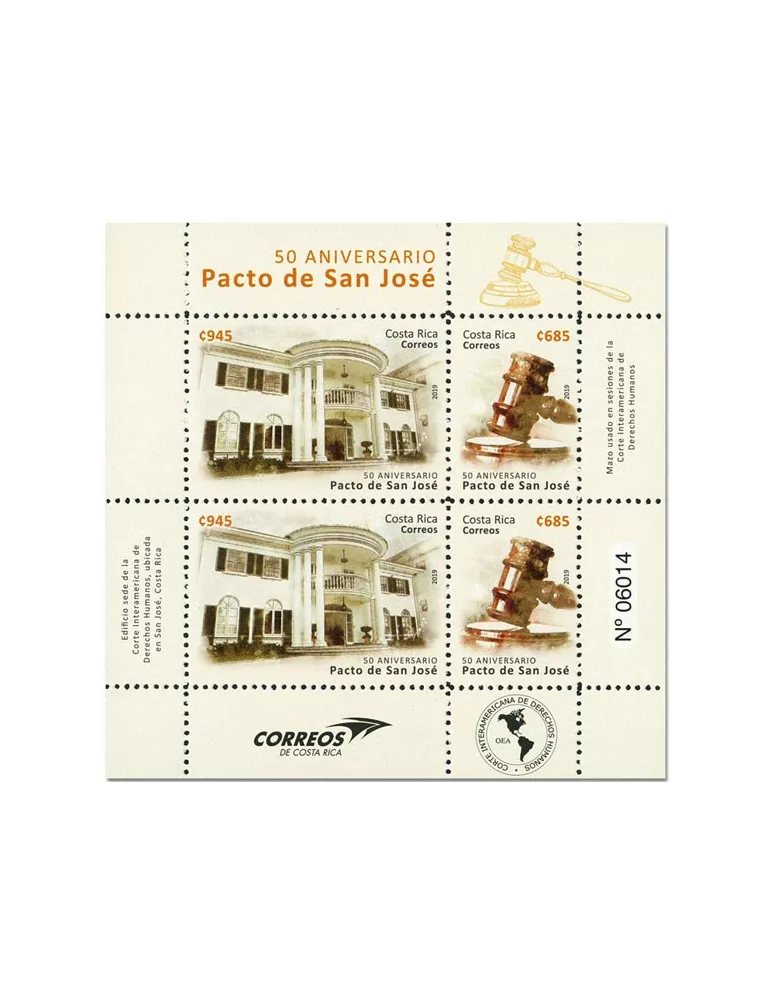 n° 1009/1010 - Timbre COSTA RICA Poste