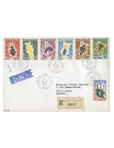 n° 40/42, n° 48 et 49/51 obl. sur lettre - Timbre TAAF Poste