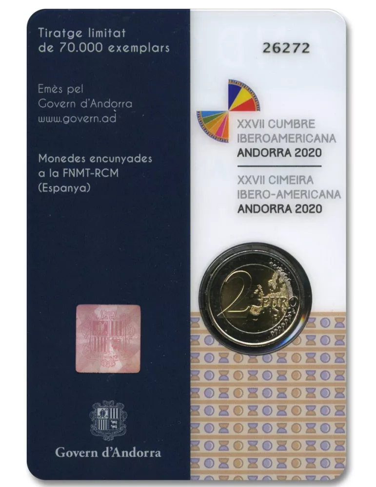 BU : 2 EURO COMMEMORATIVE 2020 : ANDORRE (XVII Sommet Ibérico-Americain à Andorre)