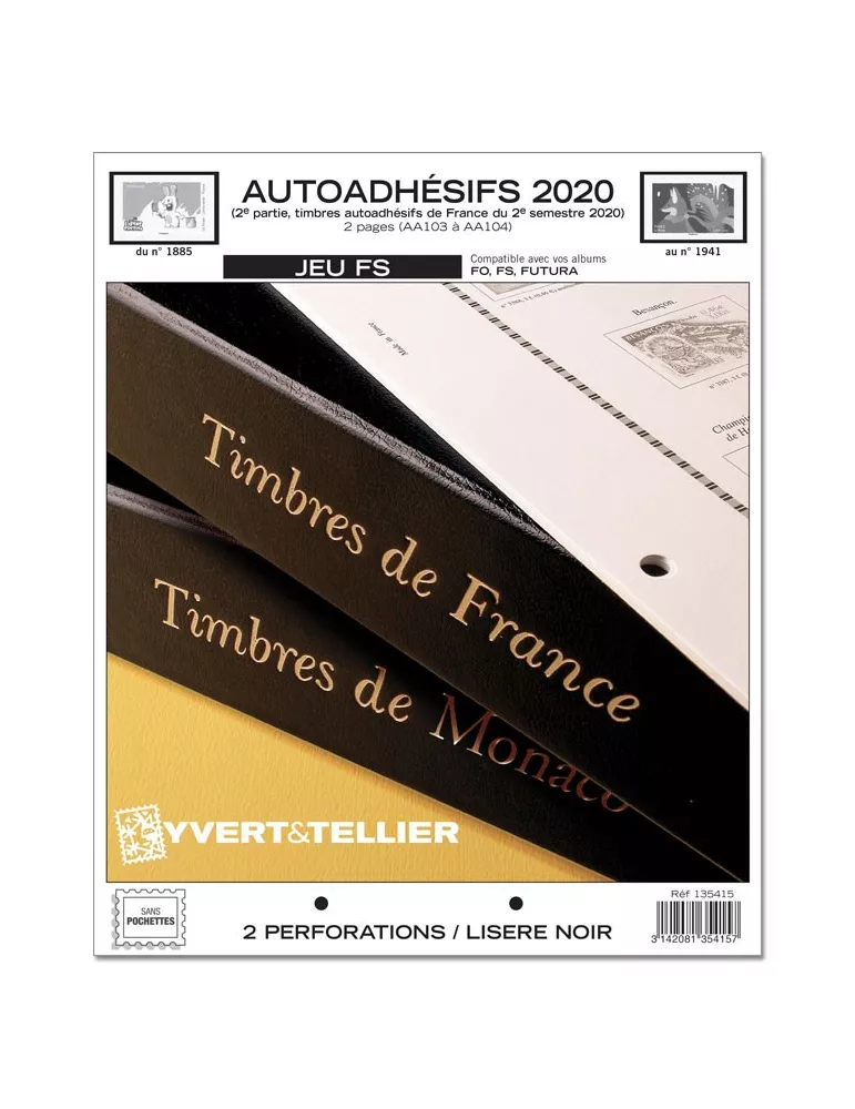 FRANCE AUTOADHESIFS FS : 2020 - 2E SEMESTRE (JEUX SANS POCHETTES)
