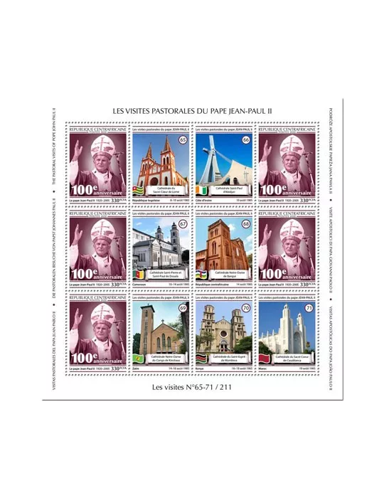 n° F6840A - Timbre CENTRAFRIQUE Poste