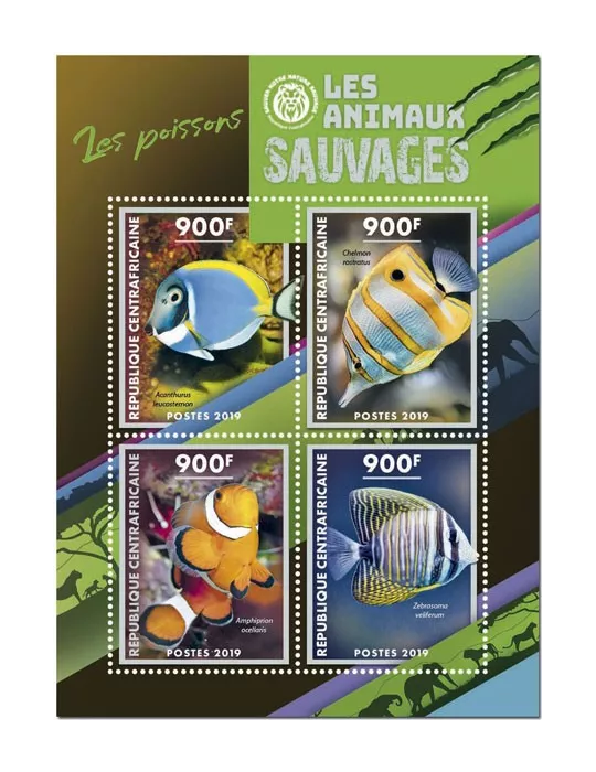 n° 6252/6255 - Timbre CENTRAFRIQUE Poste