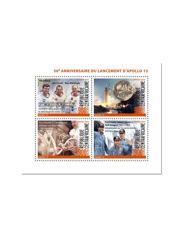 n° 6798/6801 - Timbre CENTRAFRIQUE Poste