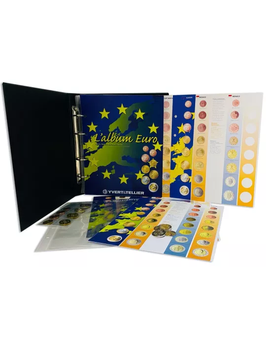 Album CARAVELLE MICRO ETATS : la reliure + Recharge Micro Etat (Andorre, Monaco, Saint-Marin et Vatican)