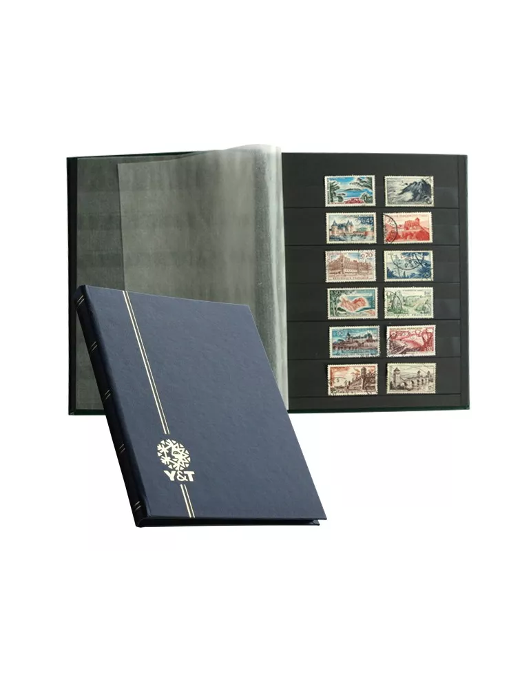 PERFECTA : Classeur fixe pour timbres (Petit modèle-Pages Noires-16p.)