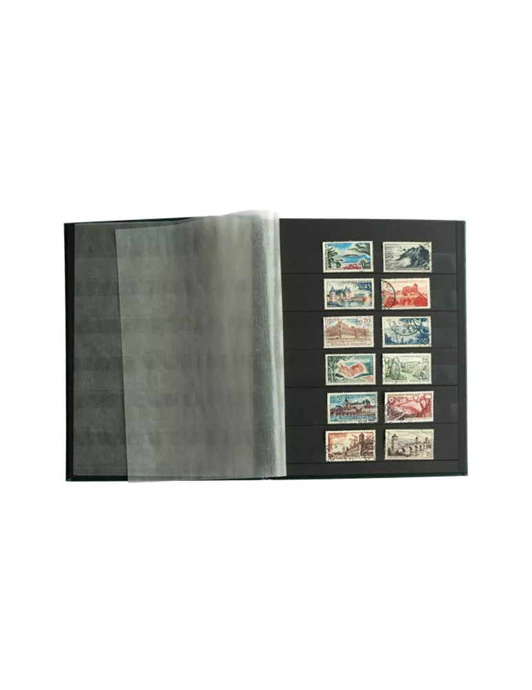 PERFECTA : Classeur fixe pour timbres (Petit modèle-Pages Noires-16p.)
