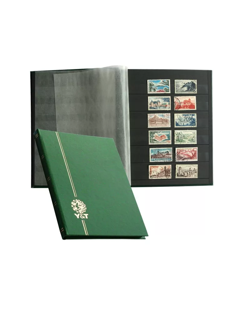 PERFECTA : Classeur fixe pour timbres (Petit modèle-Pages Noires-16p.)