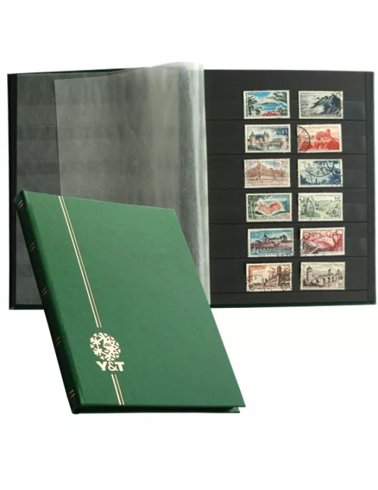 PERFECTA : Classeur fixe pour timbres (Petit modèle-Pages Noires-16p.)