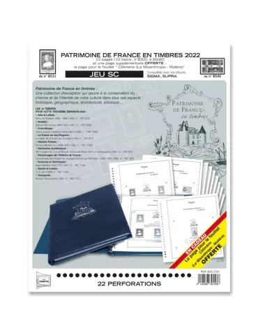 PATRIMOINE DE FRANCE EN TIMBRES SC : 2021 (JEUX AVEC POCHETTES)