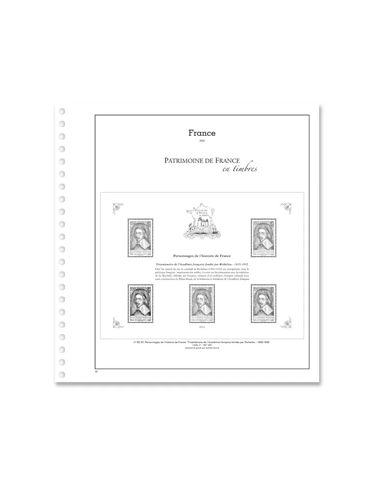 PATRIMOINE DE FRANCE EN TIMBRES SC : 2022 (JEUX AVEC POCHETTES)
