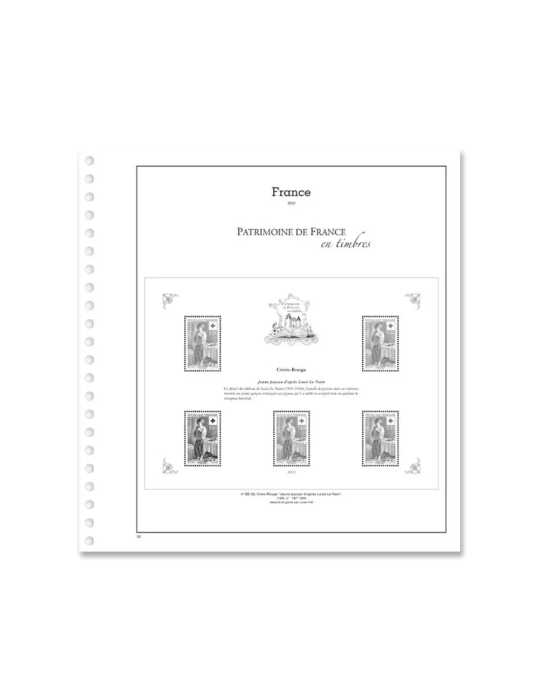 PATRIMOINE DE FRANCE EN TIMBRES SC : 2022 (JEUX AVEC POCHETTES)