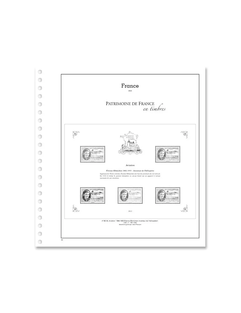 PATRIMOINE DE FRANCE EN TIMBRES SC : 2022 (JEUX AVEC POCHETTES)