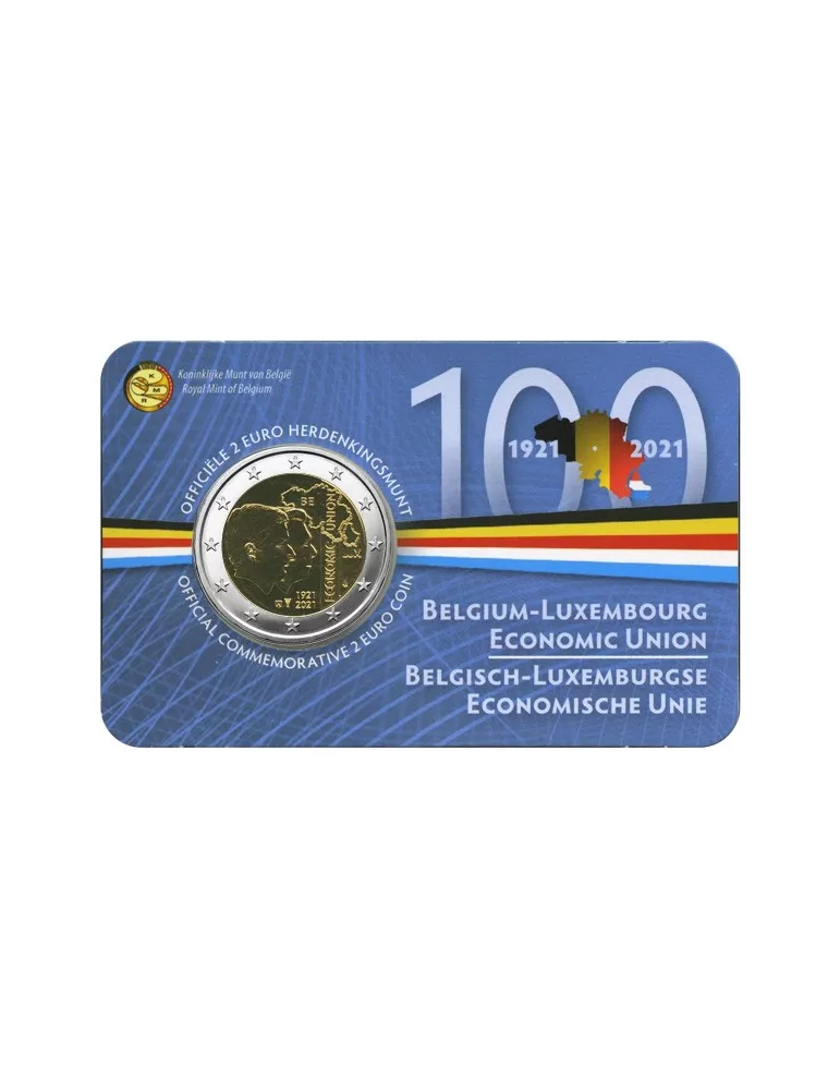 BU : 2 EURO COMMEMORATIVE 2021 : BELGIQUE - UNION ECONOMIQUE AVEC LE LUXEMBOURG (Version flamande)