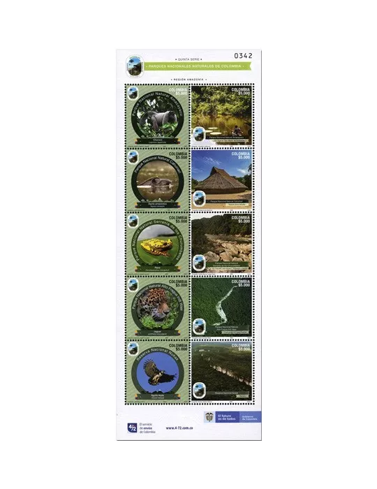 n° 2155/2164 - Timbre COLOMBIE Poste