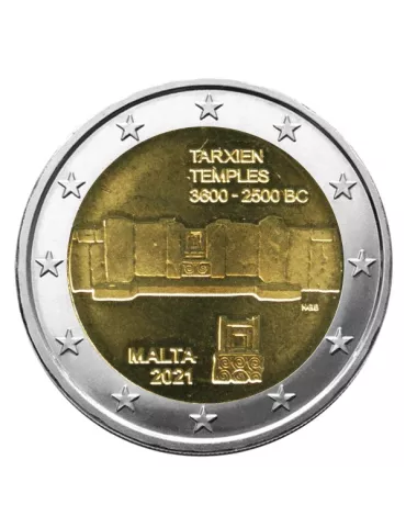 2 EURO COMMEMORATIVE 2021 : MALTE (Temples de Tarxien)