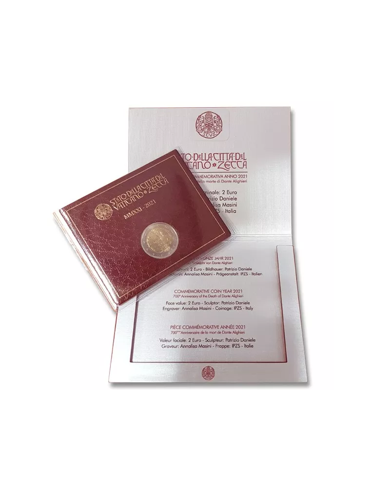 BU : 2 EURO COMMEMORATIVE 2021 : VATICAN (700 ans de la mort de Dante Alighieri)