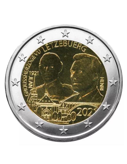 2 EURO COMMEMORATIVE 2021 : LUXEMBOURG (100 Ans du Prince Jean-Version classique)