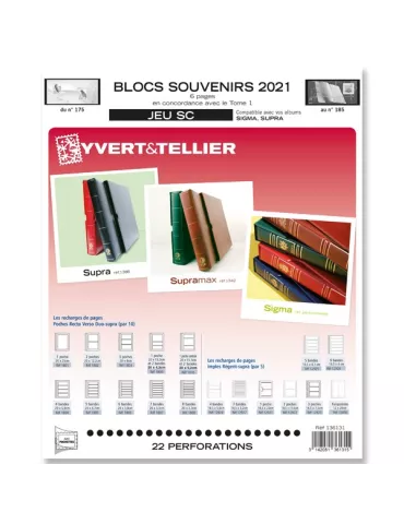 BLOCS SOUVENIRS SC : 2021 (JEUX AVEC POCHETTES)