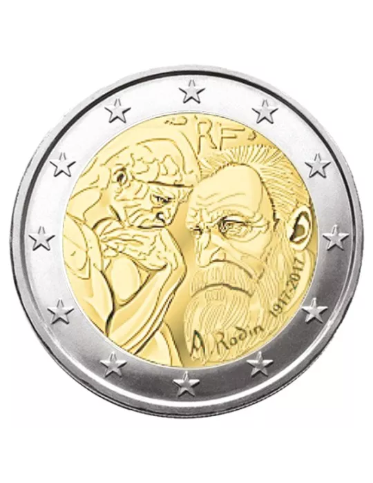 2 EURO COMMEMORATIVE 2017 : FRANCE (AUGUSTE RODIN)