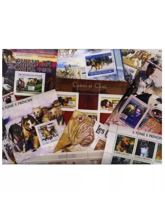 CHIENS : pochette de 40 timbres (Neufs)