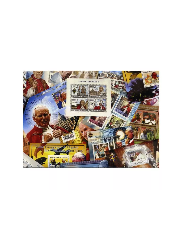 JEAN-PAUL II : pochette de 20 timbres (Neufs)
