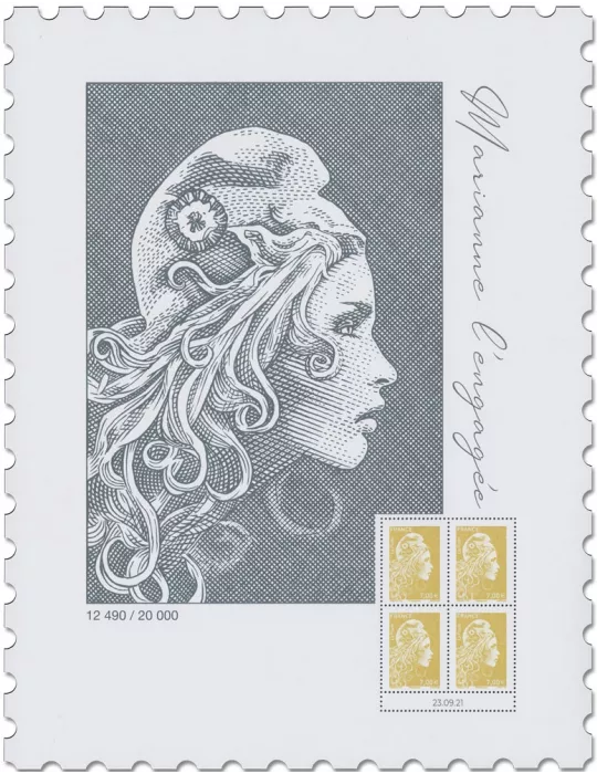 n° 5534A - Timbre France Poste (Affiche Marianne L´Engagée)