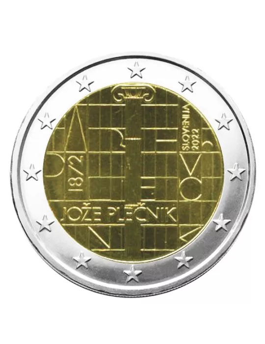 2 EURO COMMEMORATIVE 2022 : SLOVENIE (Naissance de Joze Plecnik)