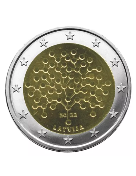 2 EURO COMMEMORATIVE 2022 : LETTONIE (Culture Financière)