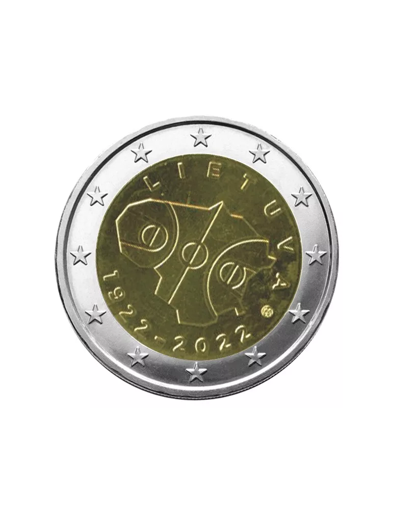 2 EURO COMMEMORATIVE 2022 : LITUANIE (100 ans du Basket-Ball)