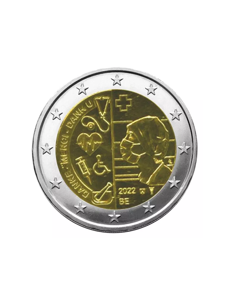 BU : 2 EURO COMMEMORATIVE 2022 : BELGIQUE - MERCI AU PERSONNEL HOSPITALIER (Version flamande)