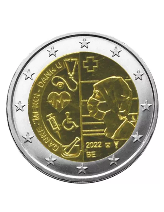 BU : 2 EURO COMMEMORATIVE 2022 : BELGIQUE - MERCI AU PERSONNEL HOSPITALIER (Version flamande)