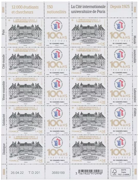 n° F68 - Timbre France Feuillets de France (n° 5582)