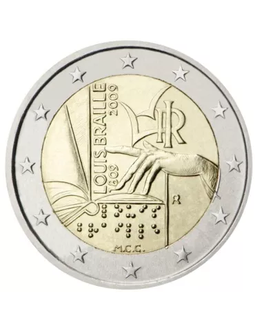 2 EURO COMMEMORATIVE 2009 : ITALIE (200 ans de la naissance de l'inventeur français Louis Braille)