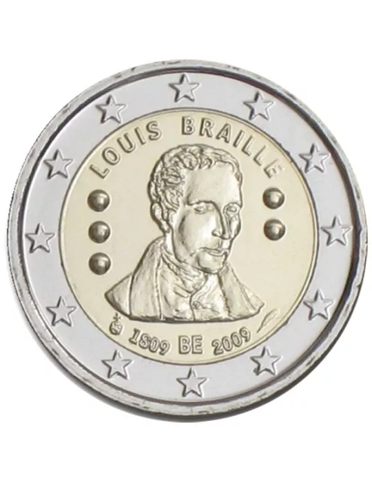 2 EURO COMMEMORATIVE 2009 : BELGIQUE (200e anniversaire de la naissance de Louis BRAILLE)
