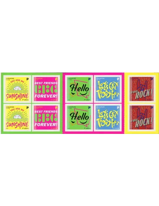 n° 2494/2493 et n° 2494/2498 (les 10 valeurs) - Timbre SINGAPOUR Poste