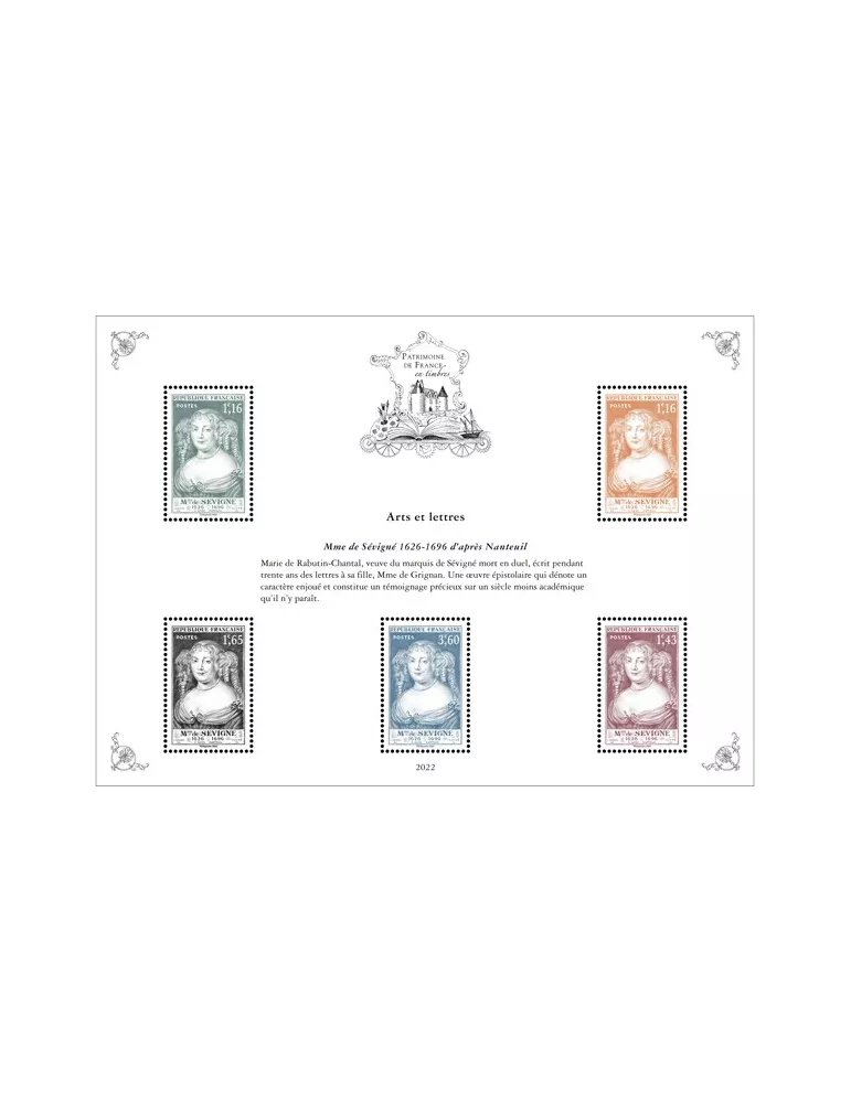 Blocs PATRIMOINE DE FRANCE EN TIMBRES (2022)