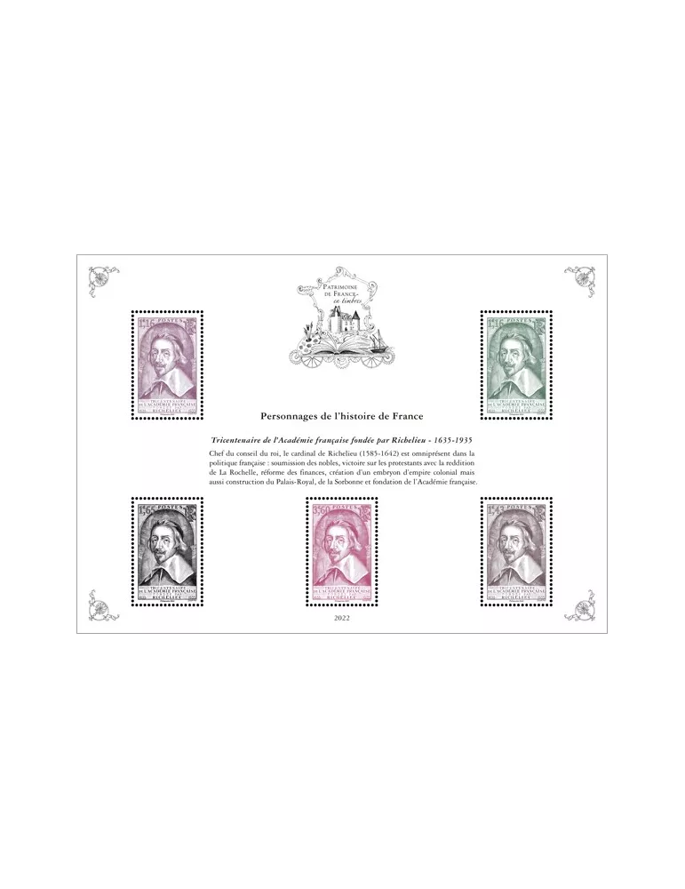 Blocs PATRIMOINE DE FRANCE EN TIMBRES (2022)