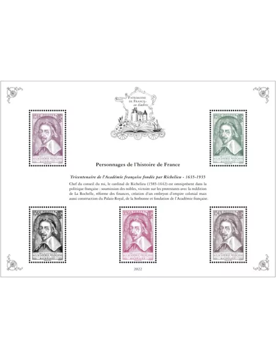 Blocs PATRIMOINE DE FRANCE EN TIMBRES (2022)