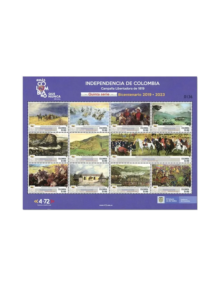 n° 2208/2218 - Timbre COLOMBIE Poste